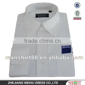 Man's White Button-down Collar Embroidery Long Sleeve Work Shirts thumbnail-1
