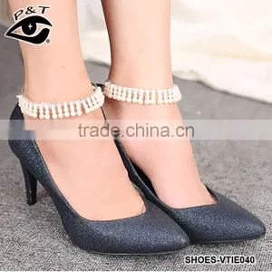 Tassel Design White Pearl Anklets For Shoe Decorations thumbnail-1