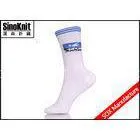 White Jacquard Cotton Sock Knitting Custom Basketball Sports Socks Wholesale thumbnail-1