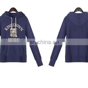Cheap Women's Fleece Hoodie Kangaroo Pocket Long Sleeves Fleece Jacket Sweatershirt Terry Hoodie With Rubber Print thumbnail-4