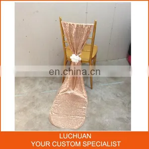 Custom Made Color Or Size Luxury Sequin Chair Cover Chair Sashes thumbnail-3