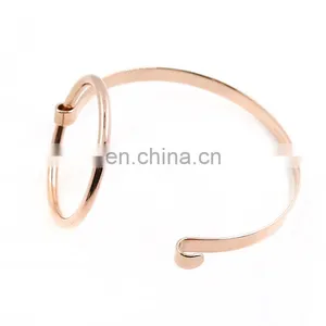 Gold Rose Gold and Silver Circle Bangle Lady Bracelet thumbnail-5