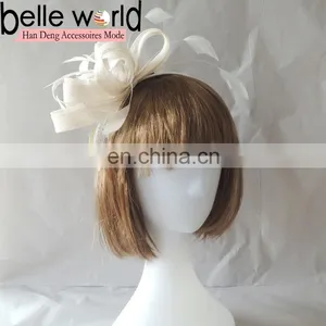 NEW HOT Feather Fascinator Headband Ivory for Women thumbnail-1