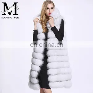 2016 Winter Genuine Fur Vests China Cheap Long Fur Vest Real Fox Fur Vest thumbnail-2