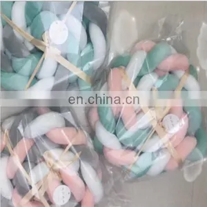 Knot Cushion,Crib Baby Bumper Cot Braid Pad Protector Braided Knot Pillow thumbnail-2