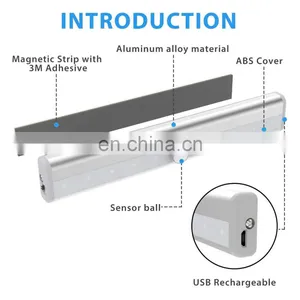 Intelligent Human Body Sensor Usb Charging Cabinet Led Lights Cabinet Wardrobe Lamp Under Kitchen Cabinet Led Lighting thumbnail-3