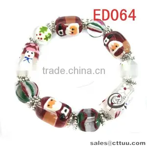 Handmade Christmas Style Glass Bead Bracelet for Europe thumbnail-4