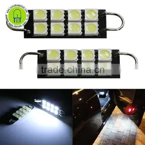 8SMD 1210 3528 1.72" 41mm 211-2 212-2 214-2 561 Rigid Loop Festoon LED Bulbs For Car Side Door Courtesy Lights, Xenon White thumbnail-1