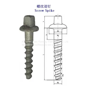 3V Sleeper Screw Spike According to NF F500-06 for Rail Fastening thumbnail-1