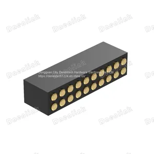 Dnenlink 1.27mm Pitch Dual Row H4.0mm Plane Contact Straight Female Header SMT Type PogoPin Header thumbnail-1