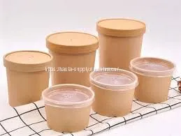 12 oz Soup Cups With Lids Kraft Hot Food Cup Storage Containers With Paper Lids thumbnail-1
