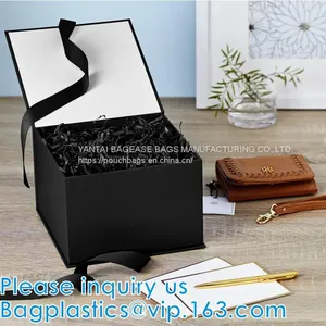 Luxury Cardboard Folding Box Magnetic Closure Rigid Collapsible Paper Foldable Gift Boxes For Clothes Or Flower BAGPLAST thumbnail-4