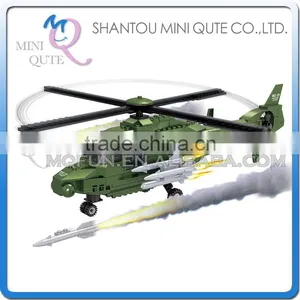 Mini Qute DIY Military Guided Missile Helicopter Action Figures Plastic Cube Building Blocks Bricks Educational Toy NO.22513 thumbnail-1