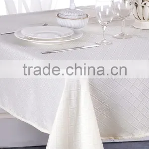 Solid Elegant Jacquard Damask Wedding Table Cloth thumbnail-1