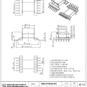 EFD20 SMD Transformer Bobbins (6+6P),EFD20 Transformer Accessories Bobbins，PM9630 Material, With Good High Temperature Resistance. thumbnail-2
