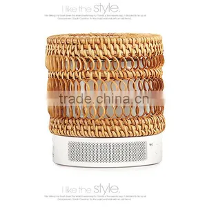 2016 New Design Vietnamese Rattan Weaving Portable Originality Bluetooth Speaker With Colorful Led Light thumbnail-4