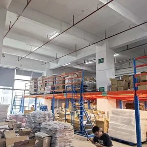 Mehrstöckiges Zwischengeschossregalsystem Stahlplattform Lagerlagerung Industrielles Zwischengeschossbodenregalsystem thumbnail-3