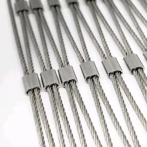 304 Stainless Steel Rope Mesh 4x4 Inch Plain Weave for Architectural Facades thumbnail-1