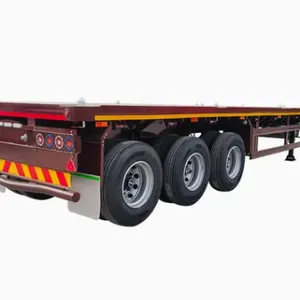 3 Axle 40ft Flatbed Semi Trailer Heavy Duty thumbnail-4