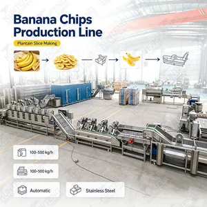 Commercial Banana Chips Frying Production Line Plantain Slice Processing Making Machine Potato Chips Frying Production Equipment EPC thumbnail-1