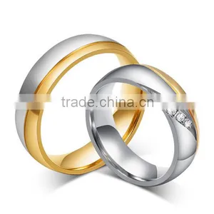 Wholesale Customized High End Wedding Band Fashion Stainless Steel Rings for Men and Women Couple Ring Gold Plated Rings thumbnail-1