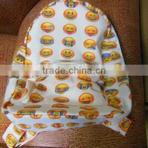 Free Sample Emoji Backpack/emoji Nal qq Smile Face Canvas Daypack Backpack Cool Cute Emoji Backpack Cool Kids School Backpack thumbnail-3