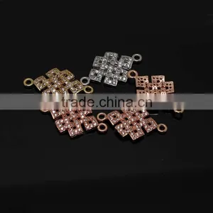 CZ6471 Wholesale Mirco cz Pave Chinese Knot Bracelet Charm Connectors thumbnail-1