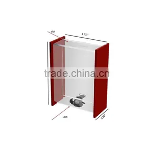 2016 Factory Price Acrylic Vote Box /Charity Box/Money Box With Lock thumbnail-2