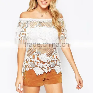 Big Floral Water Soluble Lady Camisole Designs Dress Apparel Suppliers thumbnail-1