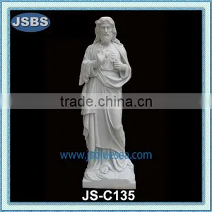Carved White Marble Jesus Statue thumbnail-1