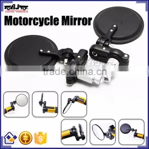 BJ-RM-024B Universal Black CNC Aluminum Foldable Bar End Motorbike Side Mirrors Motorcycle Mirror thumbnail-1