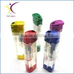Transparent Colored Safety Cap Gas Electronic Lighter thumbnail-1