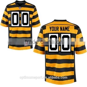Black and Yellow Morden Striped American Football Jersey thumbnail-1