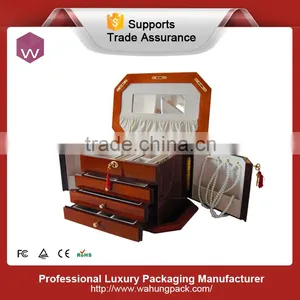 Mirrored Wooden Jewelery Collection With 3 Drawers thumbnail-1
