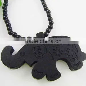 Elephant Wood Pendant Necklace for Wholesale thumbnail-1