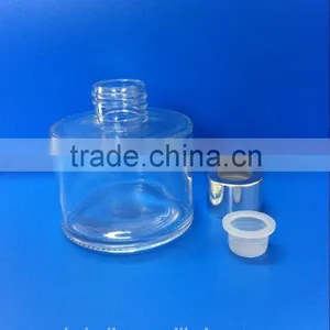 Home Fragrance Wholesale Reed Diffuser Round Glass Bottle With Shiny Silver Cap thumbnail-2