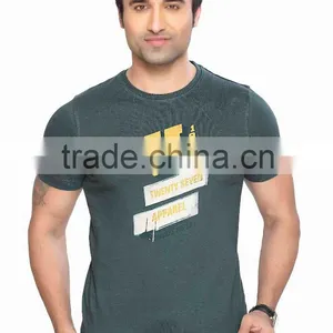 Man's T-Shirt With Glossy LA Print And Roll Sleeve Bangladesh Factory thumbnail-1