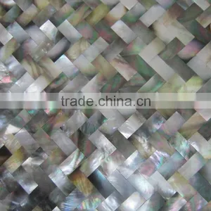 Blacklip Shell Mosaic Tile in Herringbone Pattern,sea Shell Tile thumbnail-1