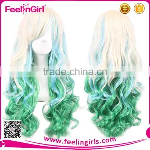Japanese Long Human Curly Wigs Cosplay Full Lace Hair Wigs thumbnail-6