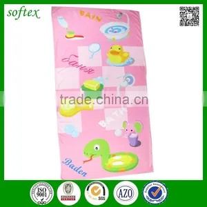 2016 Hot Selling Cartoon Animal Print Microfiber Beach Towel Manufacturers for Kids thumbnail-3
