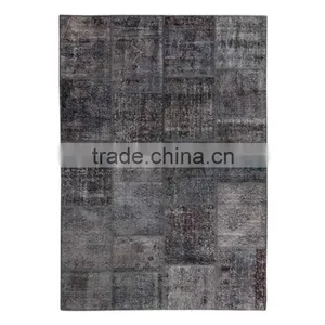 Handmade Turkish Carpet - Turquoise Patchwork Rug (8 x 5.7 Feet) thumbnail-1