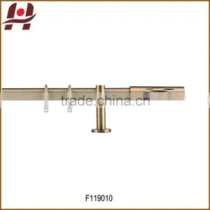 F119010 Metal Iron Aluminium Stainless Steel Brass Plated Plain Twisted Extensible Telescopic Window Curtain Poles Rods Pipes thumbnail-1