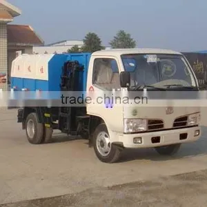 DFAC 4X2 5-6 CBM Self-load and Self-unload Garbage Truck thumbnail-1