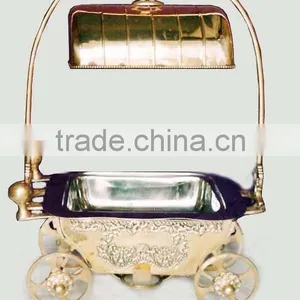 Brass Chafing Dish With Carraige, Buffet Service, Restaurant Supplies, Catering Supplies thumbnail-1