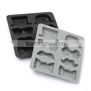 Ice Cube Tray Mold Beard Glasses Hat Tie Gentleman Glasses Freeze Mould Maker Ecellent Quality thumbnail-1