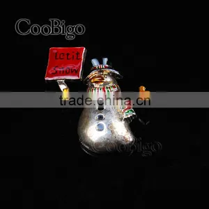 Charming Black Hat Cool Snowman Pin Brooch Christmas Party Gift Promotion Apparel Accessories thumbnail-4