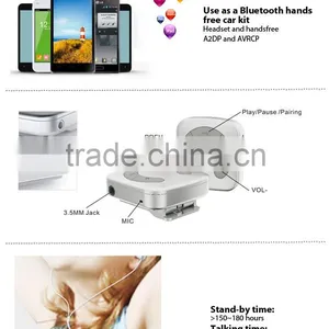 2016 Best Bluetooth Car Kit V4.0 Stereo Bluetooth Headset Bluetooth Audio Receiver thumbnail-3