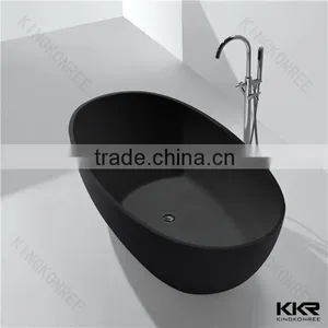 Black Whirlpool Bathtub , Solid Surface Black Bathtub thumbnail-2