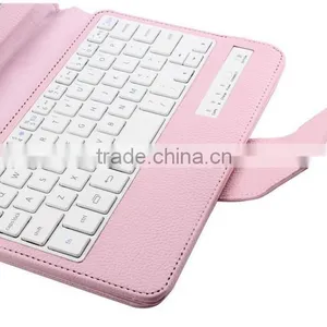 Universal 7 Inch Tablet Wireless Bluetooth Keyboard With Leather Case, Bluetooth Keyboard for Samsung Galaxy Tab P3100 P6200 thumbnail-5