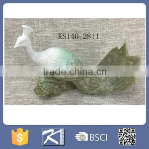 Gradient Color Home Decorative Porcelain Peacock Figurine thumbnail-4